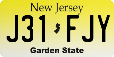 NJ license plate J31FJY