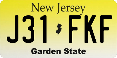 NJ license plate J31FKF