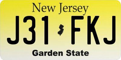 NJ license plate J31FKJ