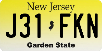 NJ license plate J31FKN
