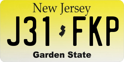 NJ license plate J31FKP