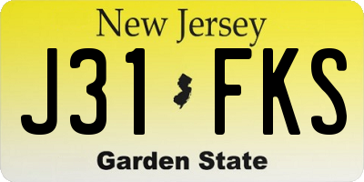NJ license plate J31FKS