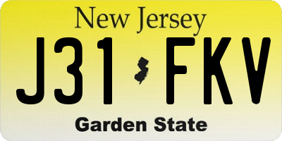 NJ license plate J31FKV