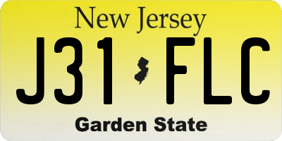 NJ license plate J31FLC