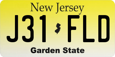 NJ license plate J31FLD