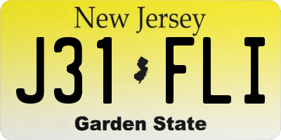 NJ license plate J31FLI