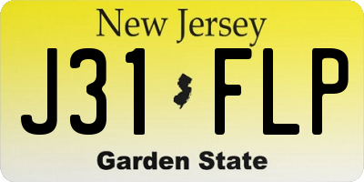 NJ license plate J31FLP