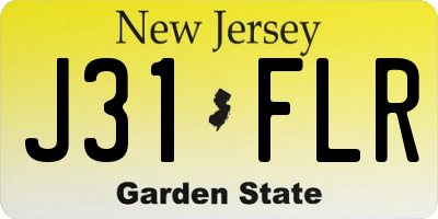 NJ license plate J31FLR