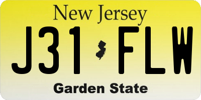 NJ license plate J31FLW