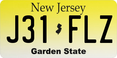 NJ license plate J31FLZ