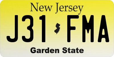 NJ license plate J31FMA