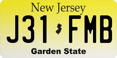 NJ license plate J31FMB