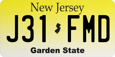 NJ license plate J31FMD