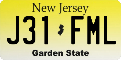 NJ license plate J31FML