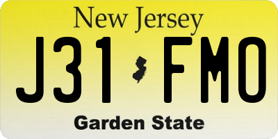 NJ license plate J31FMO