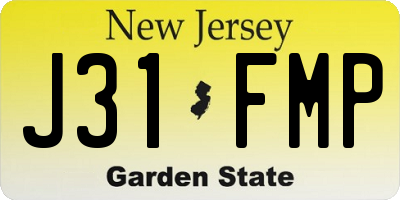 NJ license plate J31FMP