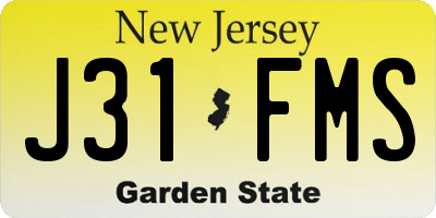 NJ license plate J31FMS