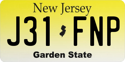 NJ license plate J31FNP