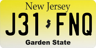 NJ license plate J31FNQ