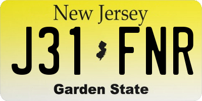 NJ license plate J31FNR
