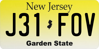 NJ license plate J31FOV
