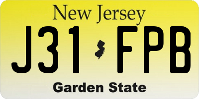 NJ license plate J31FPB