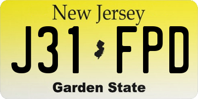 NJ license plate J31FPD