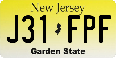 NJ license plate J31FPF