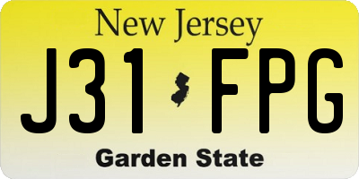 NJ license plate J31FPG