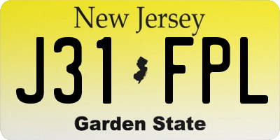 NJ license plate J31FPL