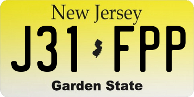 NJ license plate J31FPP