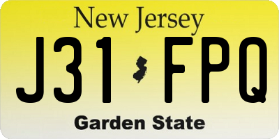 NJ license plate J31FPQ