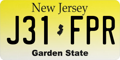 NJ license plate J31FPR
