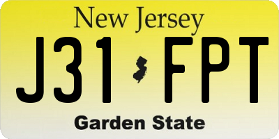 NJ license plate J31FPT