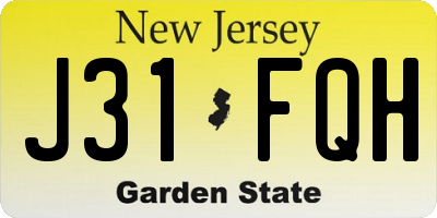 NJ license plate J31FQH