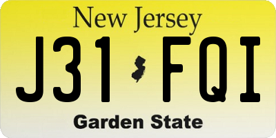 NJ license plate J31FQI
