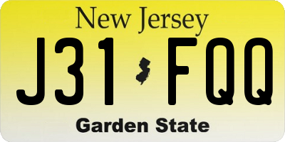 NJ license plate J31FQQ