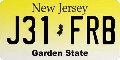 NJ license plate J31FRB
