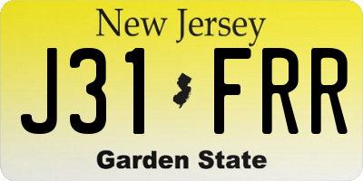 NJ license plate J31FRR