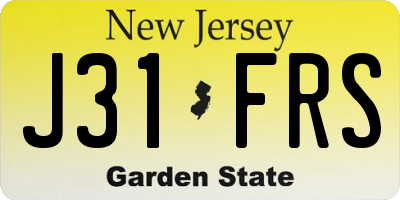 NJ license plate J31FRS