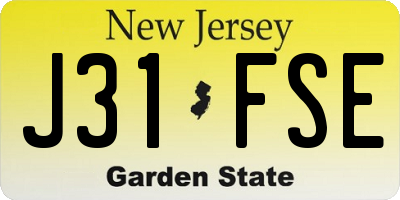 NJ license plate J31FSE