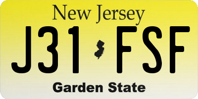 NJ license plate J31FSF