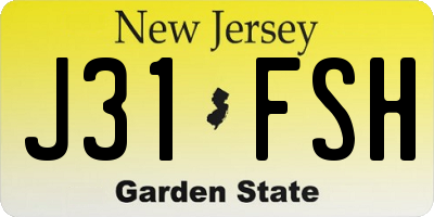NJ license plate J31FSH