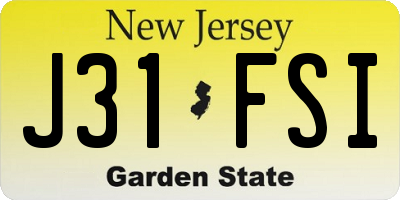 NJ license plate J31FSI