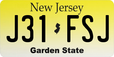 NJ license plate J31FSJ