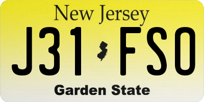 NJ license plate J31FSO