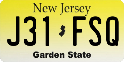 NJ license plate J31FSQ