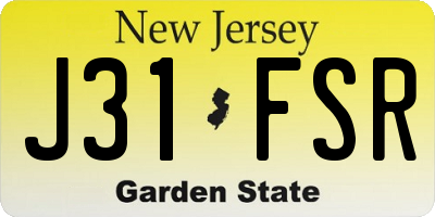 NJ license plate J31FSR