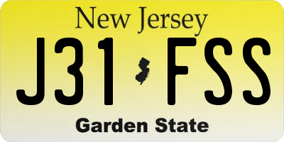 NJ license plate J31FSS