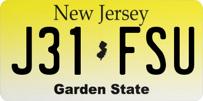 NJ license plate J31FSU